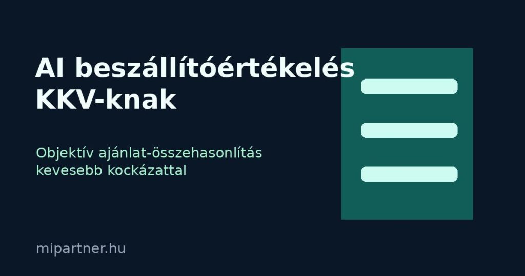AI beszállítóértékelés KKV-knak döntési mátrix illusztráció